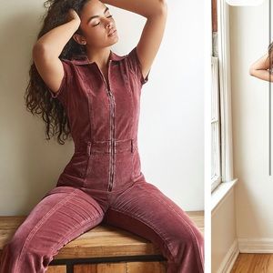 Free people velvet flare jumpsuit